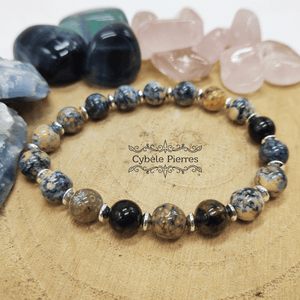 Bracelet Opale dendritique (Merlinite) - (8mm) - 18cm - Cybele Pierres