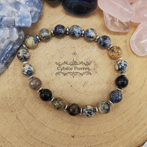 Bracelet Opale dendritique (Merlinite) - (8mm) - 18cm - Cybele Pierres