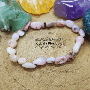 Bracelet Opale Rose (8mm irrégulière) - 17cm - Cybele Pierres