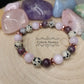 Bracelet Papesse - Jaspe Dalmatien, Rubellite et Kunzite (8mm et 7mm) - 17cm - Cybele Pierres