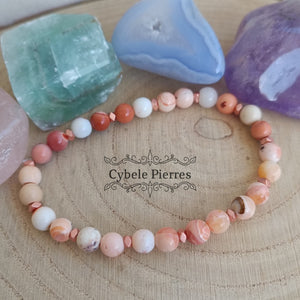 Bracelet Perspicacité - Opale de feu (6mm) - 18cm - Cybele Pierres