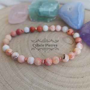 Bracelet Perspicacité - Opale de feu (6mm) - 18cm - Cybele Pierres