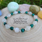 Bracelet Pierre de Lune Blanche et Malachite (6 et 8mm) - 18cm | Clarté et Transformation - Cybele Pierres