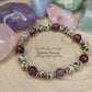 Bracelet Primula - Jaspe Dalmatien et Lépidolite (8mm et 6mm) - 18cm - Cybele Pierres