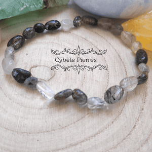 Bracelet Quartz Tourmaline Irrégulière (6mm) - 18cm - Cybele Pierres