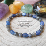Bracelet Sensible - Cyanite et Labradorite (8mm et 6mm) - 17cm - Cybele Pierres