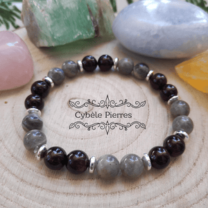 Bracelet Super protection - Tourmaline et Labradorite (8mm) - 17cm - Cybele Pierres