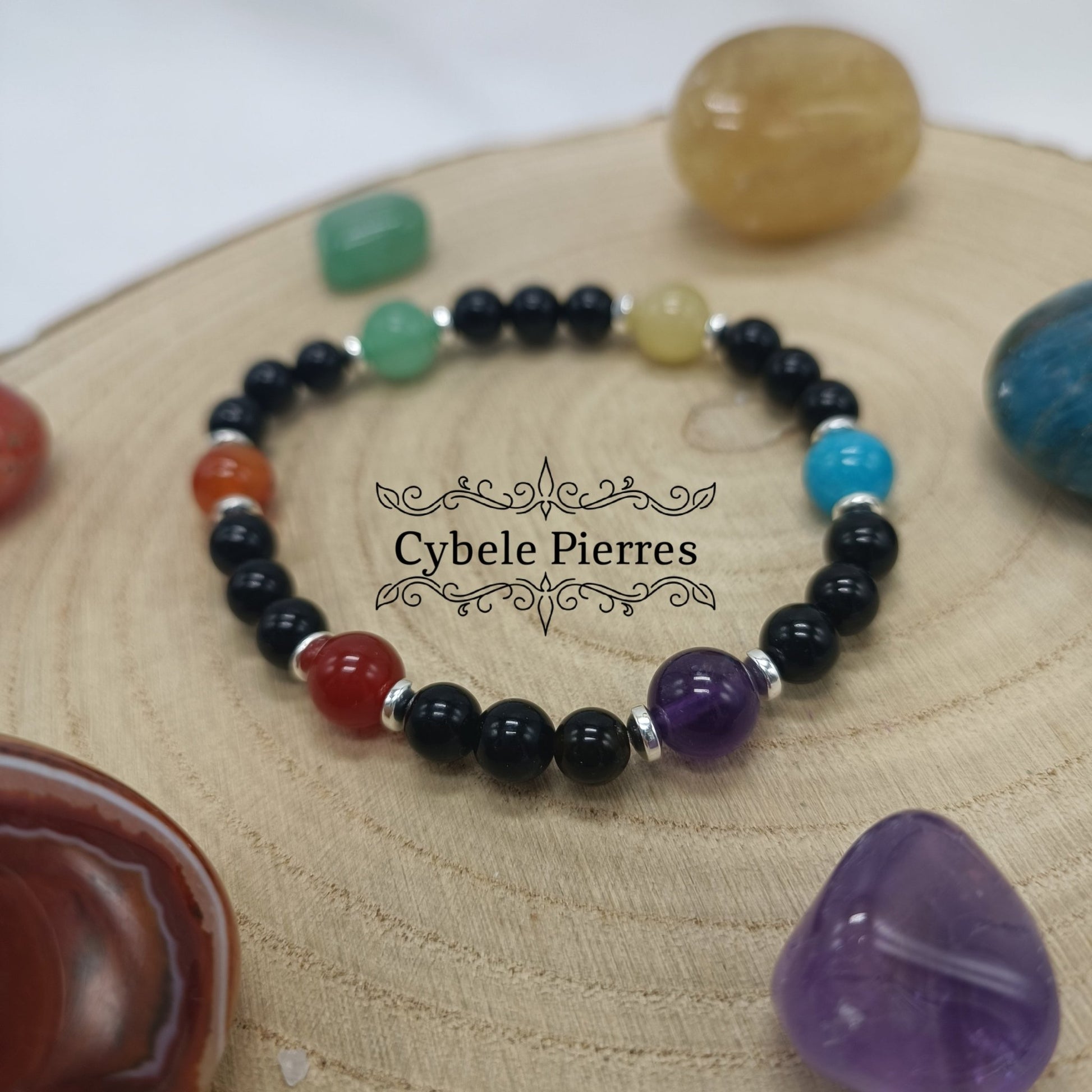 Bracelet Thanos (6 et 8mm) - 18cm - Cybele Pierres