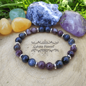 Bracelet Tourmaline Rose et Labradorite (8mm) - 18cm - Cybele Pierres