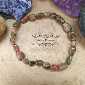 Bracelet Unakite - (8mm Irrégulière) - 18cm - Cybele Pierres