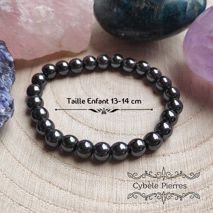 Bracelet Enfant - Hématite (6mm) - 14cm