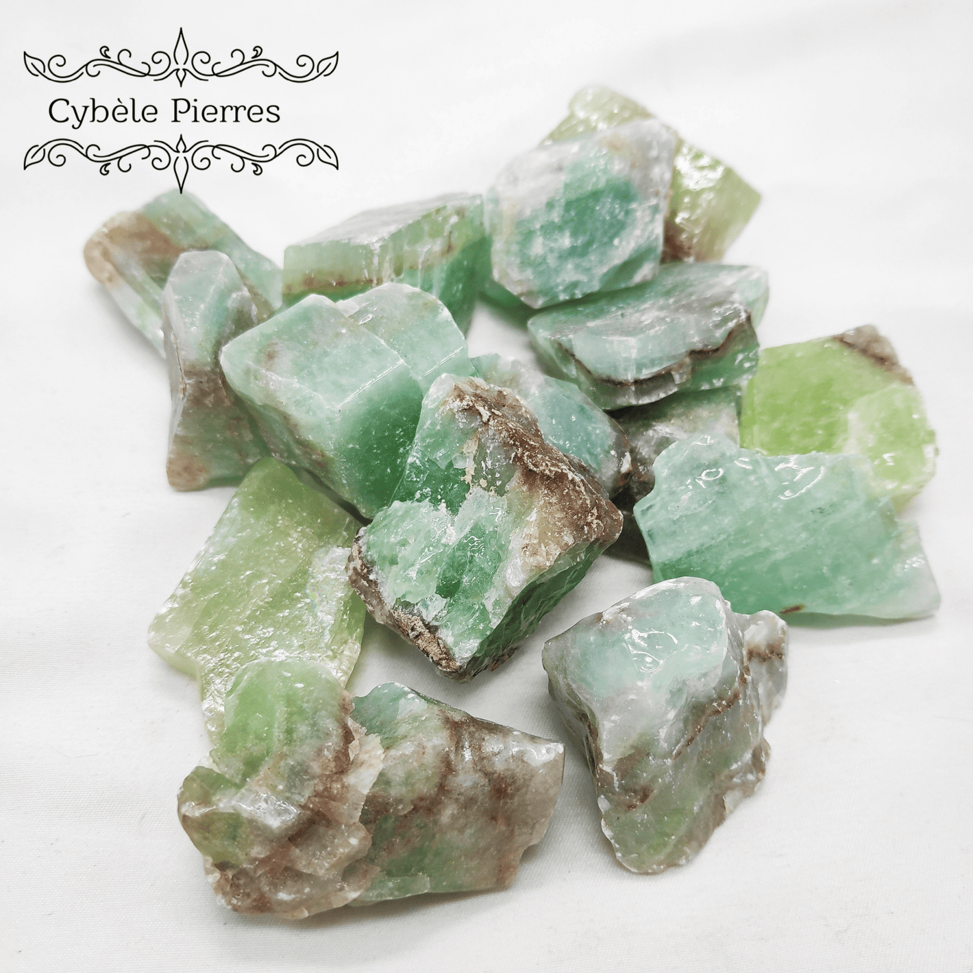 Calcite Verte – Pierre brute du Mexique | Apaisement et Clarté d'Esprit - Cybele Pierres