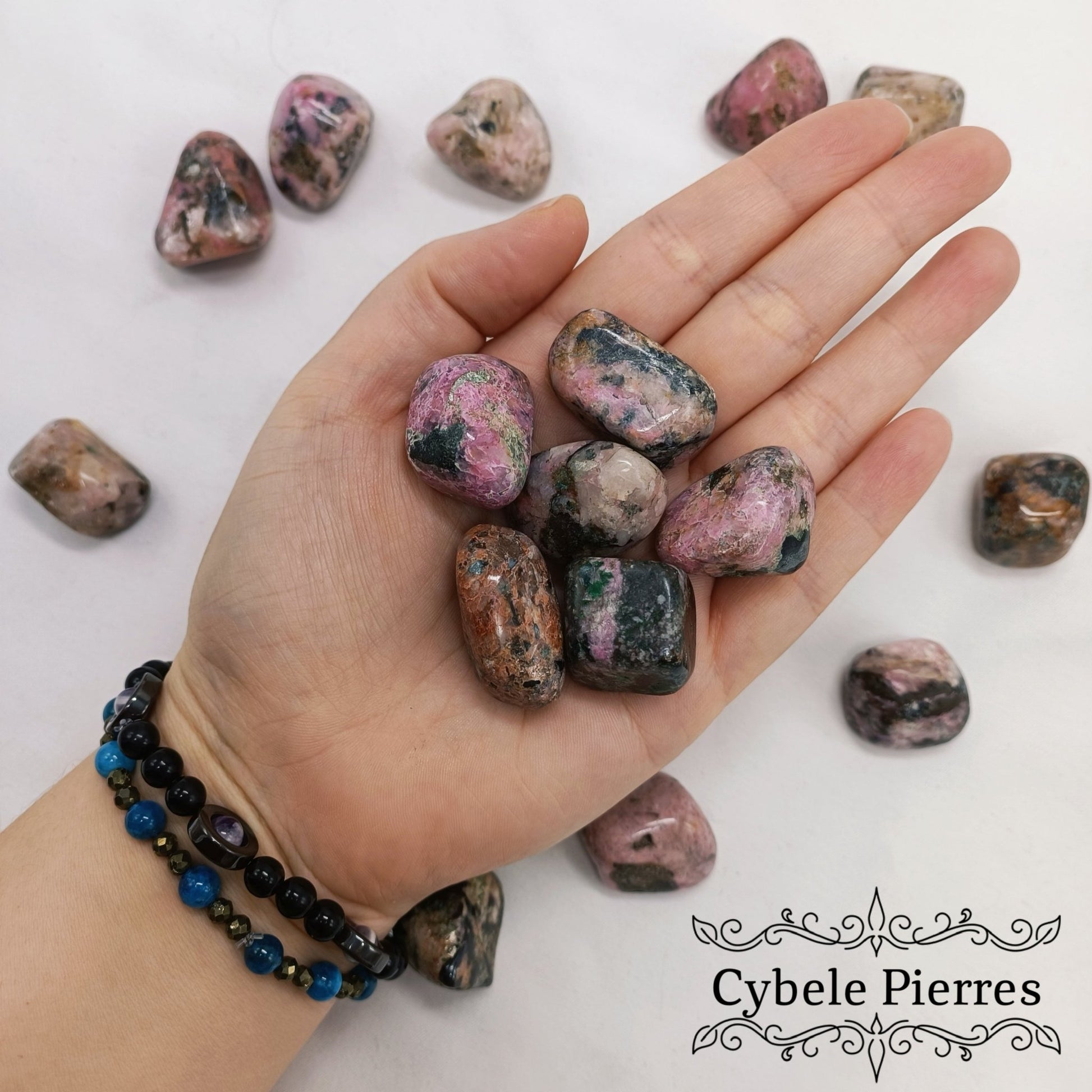 Cobaltocalcite (Calcite de Cobalt) roulée - Congo | Apaisement & Harmonie - Cybele Pierres