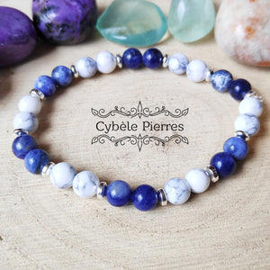 Bracelet Exploit- Sodalite & Howlite (6mm) - 17cm