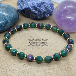 Bracelet Anyolite (Rubis-Zoïsite) (6mm) - 17.5cm