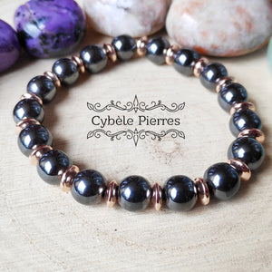 Bracelet Alcyone- Hématite (8mm) - 17cm