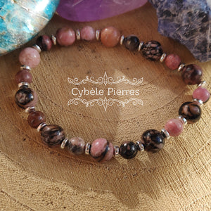 Bracelet Rhodonite (6mm et 8mm - 18cm