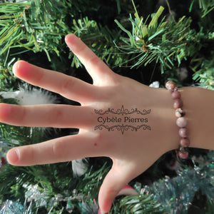 Bracelet Enfant - Rhodonite (6mm) - 14cm