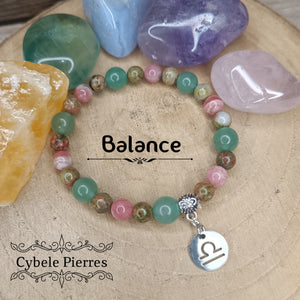 M - Bracelet Astrologie - 1 - Balance - 17cm - Cybele Pierres